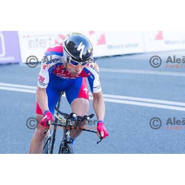 Matej Mugerli of Slovenia during time trial 8,8 km, 1st stage of Tour Of Slovenia in Ljubljana on June 13, 2013 