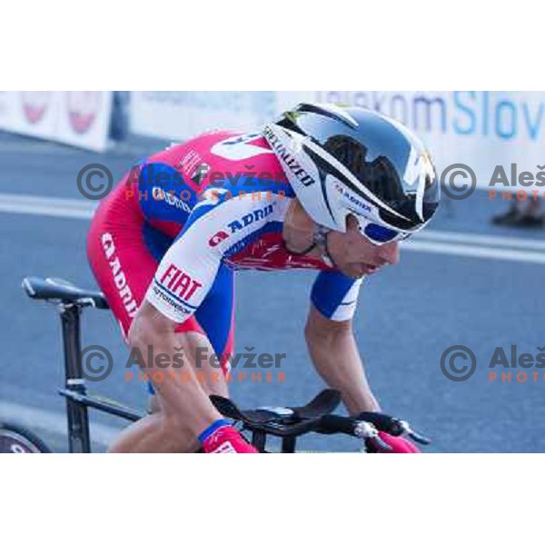 Matej Mugerli of Slovenia during time trial 8,8 km, 1st stage of Tour Of Slovenia in Ljubljana on June 13, 2013 