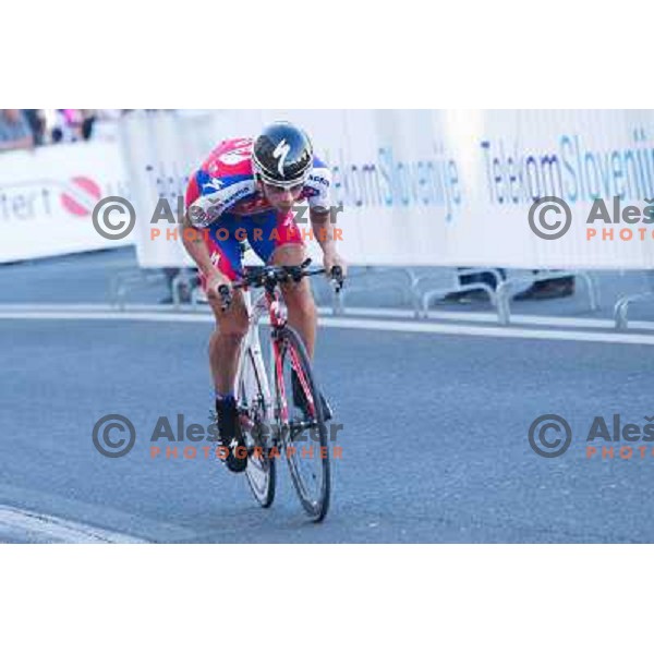 Primoz Roglic of Slovenia during time trial 8,8 km, 1st stage of Tour Of Slovenia in Ljubljana on June 13, 2013 