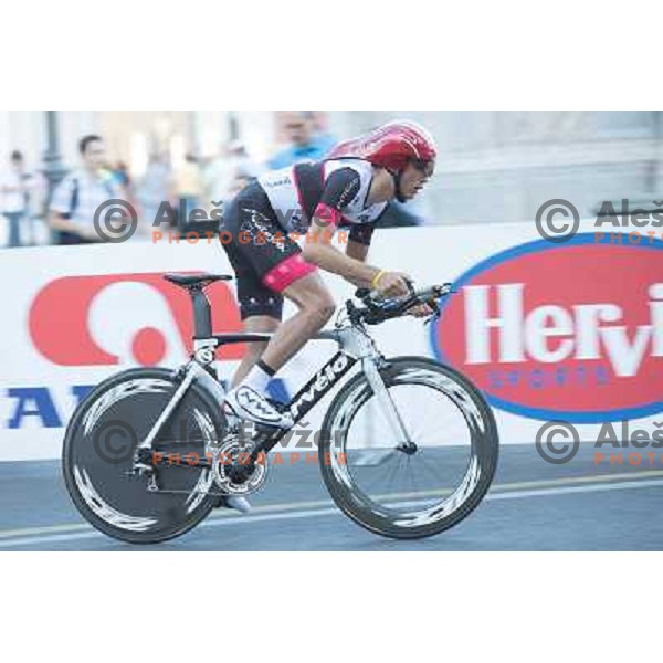 Marko Pavlic of Slovenia during time trial 8,8 km, 1st stage of Tour Of Slovenia in Ljubljana on June 13, 2013 