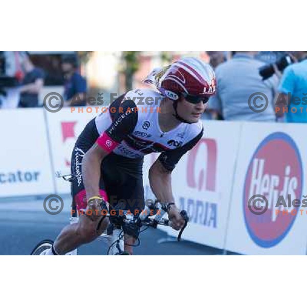 Tadej Hiti of Slovenia during time trial 8,8 km, 1st stage of Tour Of Slovenia in Ljubljana on June 13, 2013 