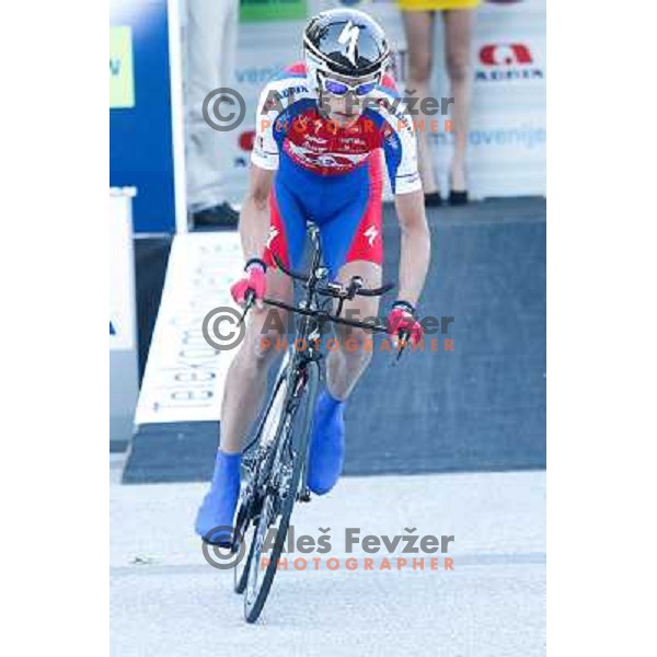 Tomaz Nose of Slovenia during time trial 8,8 km, 1st stage of Tour Of Slovenia in Ljubljana on June 13, 2013 