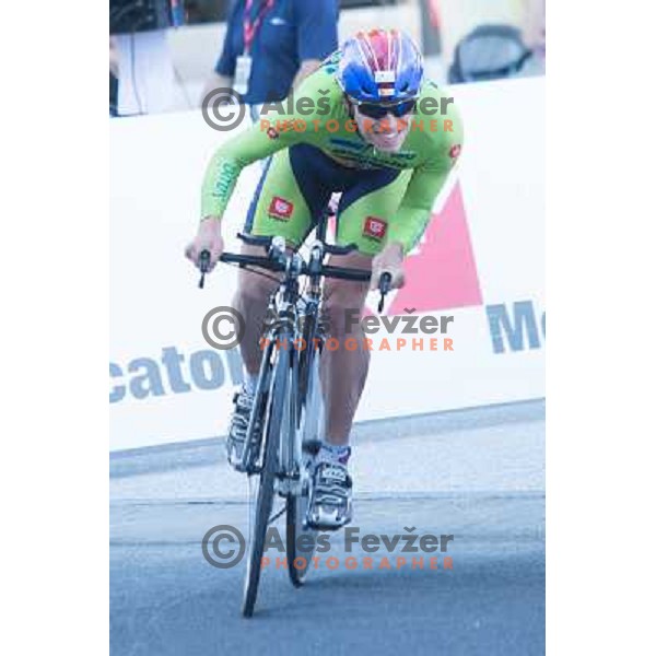 Ziga Marolt of Slovenia during time trial 8,8 km, 1st stage of Tour Of Slovenia in Ljubljana on June 13, 2013 