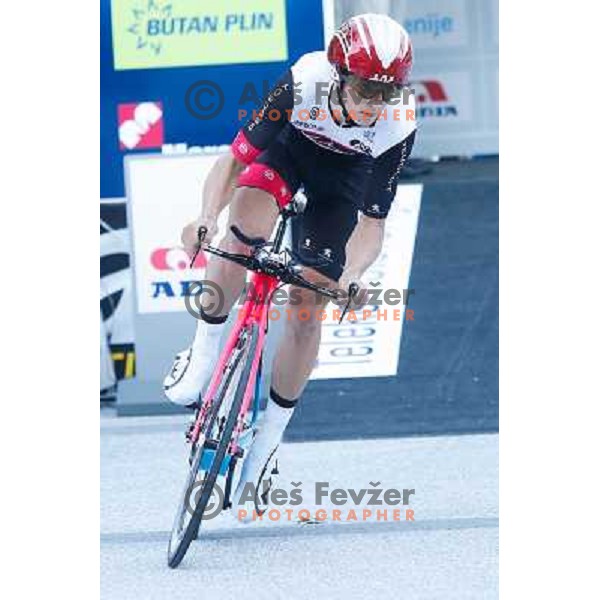 Luka Pibernik of Slovenia during time trial 8,8 km, 1st stage of Tour Of Slovenia in Ljubljana on June 13, 2013 