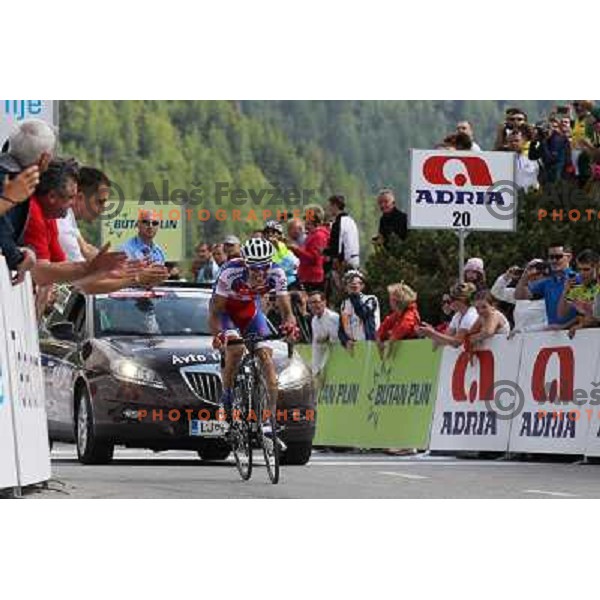 Radooslav Rogina of Croatia ( Adria Mobil) winner of 3rd stage Skofja Loka- Vrsic of cycling race Tour of Slovenia on June 15, 2013 