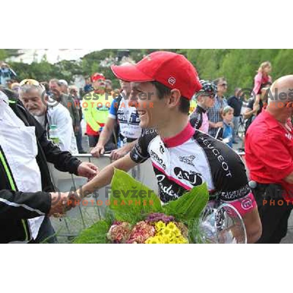 Jan Polanc of Slovenia (Radenska Rog) took second place at 3rd stage Skofja Loka- Vrsic of cycling race Tour of Slovenia on June 15, 2013 