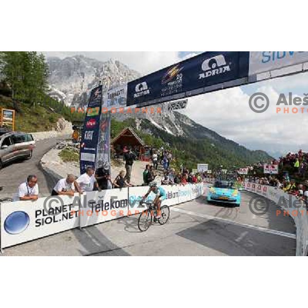 finish of 3rd stage Skofja Loka-Vrsic at Tour of Slovenia cycling race on June 15, 2013 