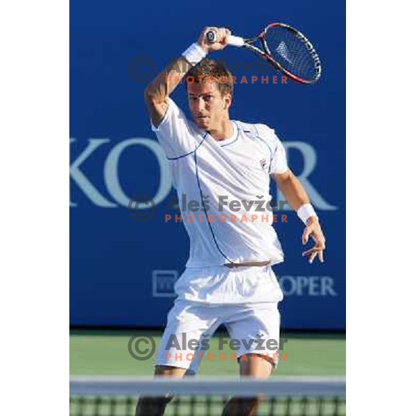 Aljaz Bedene of Slovenia in action during first round of Tilia Slovenia Open-ATP Challenger Tour in Portoroz, Slovenia on July 2, 2013 