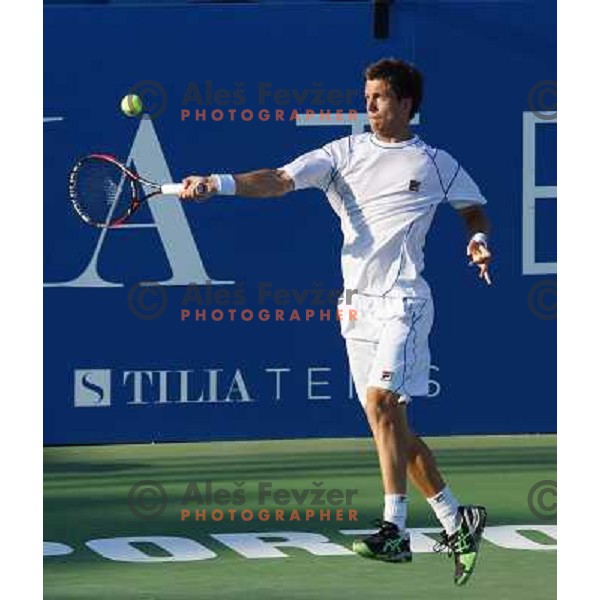 Aljaz Bedene of Slovenia in action during first round of Tilia Slovenia Open-ATP Challenger Tour in Portoroz, Slovenia on July 2, 2013 
