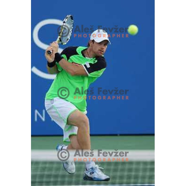 Blaz Kavcic of Slovenia in action during first round of Tilia Slovenia Open-ATP Challenger Tour in Portoroz, Slovenia on July 2, 2013 