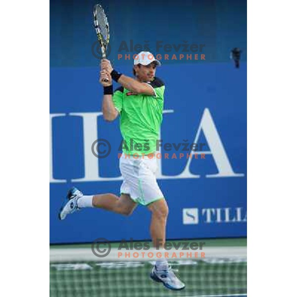 Blaz Kavcic of Slovenia in action during first round of Tilia Slovenia Open-ATP Challenger Tour in Portoroz, Slovenia on July 2, 2013 