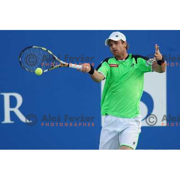 Blaz Kavcic of Slovenia in action during first round of Tilia Slovenia Open-ATP Challenger Tour in Portoroz, Slovenia on July 2, 2013 