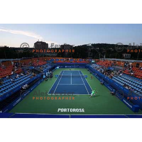 action during first round of Tilia Slovenia Open-ATP Challenger Tour in Portoroz, Slovenia on July 2, 2013 