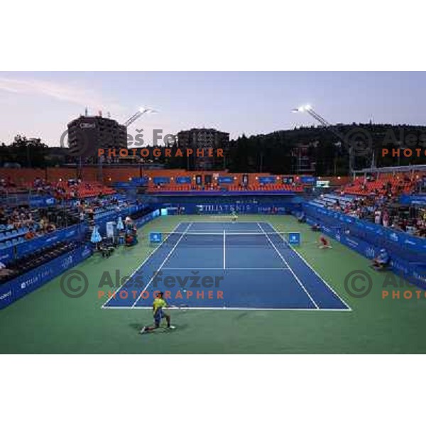 action during first round of Tilia Slovenia Open-ATP Challenger Tour in Portoroz, Slovenia on July 2, 2013 