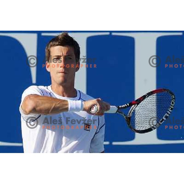 Aljaz Bedene of Slovenia in action during first round of Tilia Slovenia Open- ATP Challenger tour, played in SRC Marina, Portoroz, Slovenia on July 2, 2013 