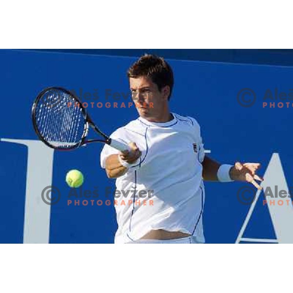Aljaz Bedene of Slovenia in action during first round of Tilia Slovenia Open- ATP Challenger tour, played in SRC Marina, Portoroz, Slovenia on July 2, 2013 