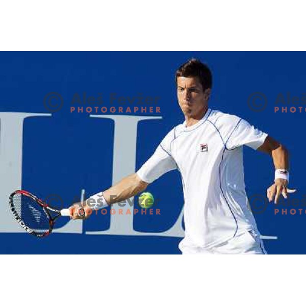 Aljaz Bedene of Slovenia in action during first round of Tilia Slovenia Open- ATP Challenger tour, played in SRC Marina, Portoroz, Slovenia on July 2, 2013 
