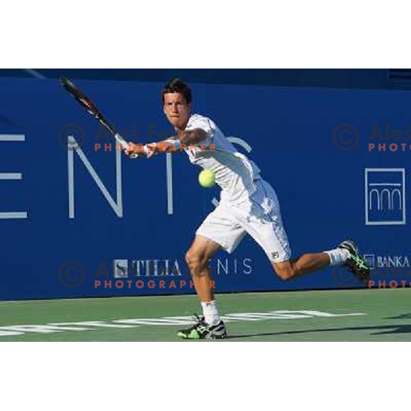 Aljaz Bedene of Slovenia in action during first round of Tilia Slovenia Open- ATP Challenger tour, played in SRC Marina, Portoroz, Slovenia on July 2, 2013 