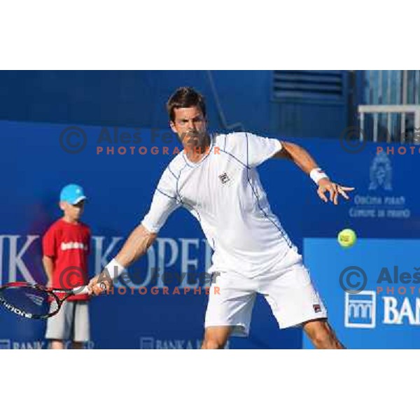 Aljaz Bedene of Slovenia in action during first round of Tilia Slovenia Open- ATP Challenger tour, played in SRC Marina, Portoroz, Slovenia on July 2, 2013 