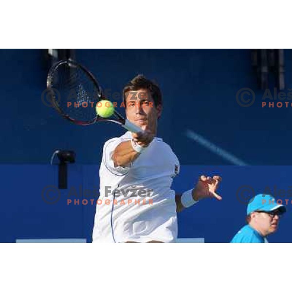 Aljaz Bedene of Slovenia in action during first round of Tilia Slovenia Open- ATP Challenger tour, played in SRC Marina, Portoroz, Slovenia on July 2, 2013 