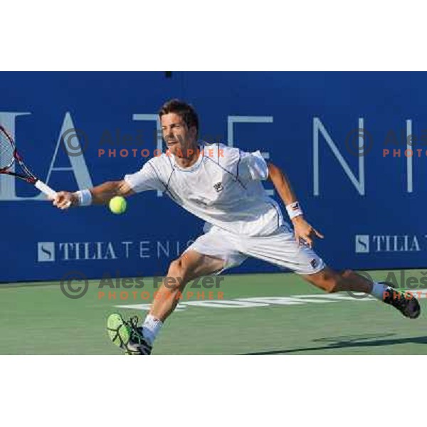 Aljaz Bedene of Slovenia in action during first round of Tilia Slovenia Open- ATP Challenger tour, played in SRC Marina, Portoroz, Slovenia on July 2, 2013 