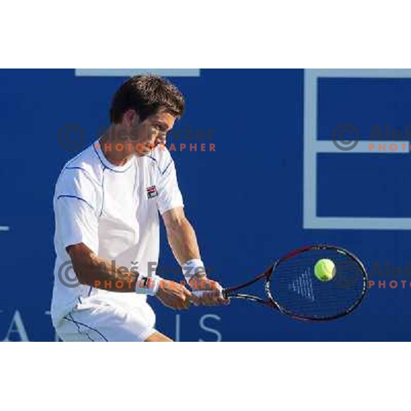 Aljaz Bedene of Slovenia in action during first round of Tilia Slovenia Open- ATP Challenger tour, played in SRC Marina, Portoroz, Slovenia on July 2, 2013 