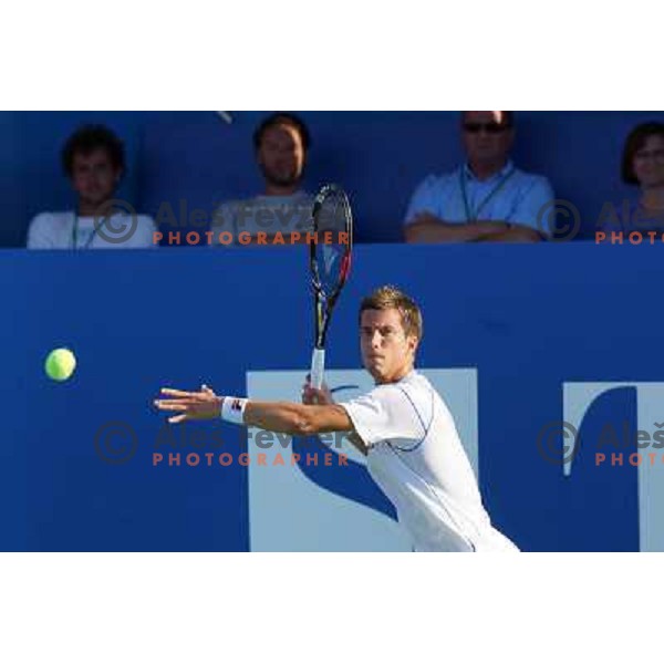 Aljaz Bedene of Slovenia in action during first round of Tilia Slovenia Open- ATP Challenger tour, played in SRC Marina, Portoroz, Slovenia on July 2, 2013 