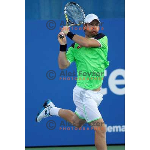Blaz Kavcic of Slovenia in action during first round of Tilia Slovenia Open- ATP Challenger tour, played in SRC Marina, Portoroz, Slovenia on July 2, 2013 