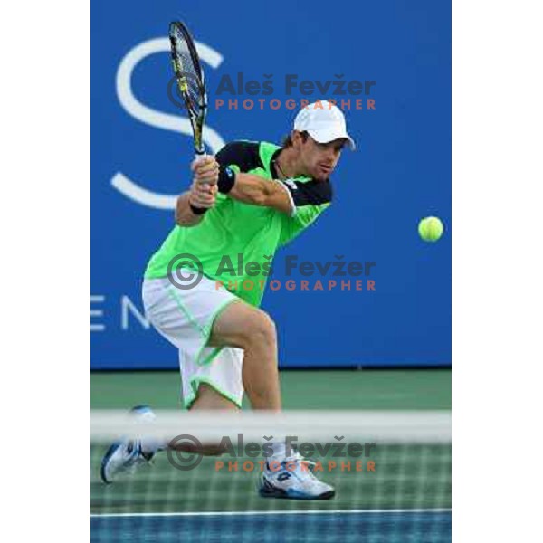 Blaz Kavcic of Slovenia in action during first round of Tilia Slovenia Open- ATP Challenger tour, played in SRC Marina, Portoroz, Slovenia on July 2, 2013 