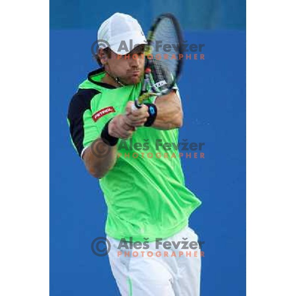 Blaz Kavcic of Slovenia in action during first round of Tilia Slovenia Open- ATP Challenger tour, played in SRC Marina, Portoroz, Slovenia on July 2, 2013 