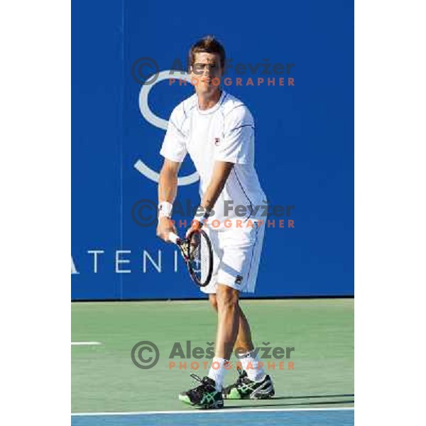 Aljaz Bedene of Slovenia in action during first round of Tilia Slovenia Open- ATP Challenger tour, played in SRC Marina, Portoroz, Slovenia on July 2, 2013 