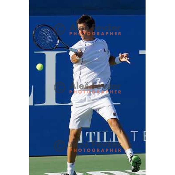 Aljaz Bedene of Slovenia in action during first round of Tilia Slovenia Open- ATP Challenger tour, played in SRC Marina, Portoroz, Slovenia on July 2, 2013 