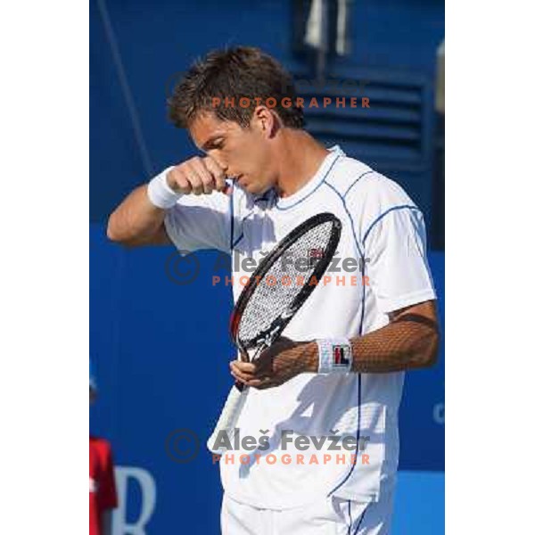 Aljaz Bedene of Slovenia in action during first round of Tilia Slovenia Open- ATP Challenger tour, played in SRC Marina, Portoroz, Slovenia on July 2, 2013 