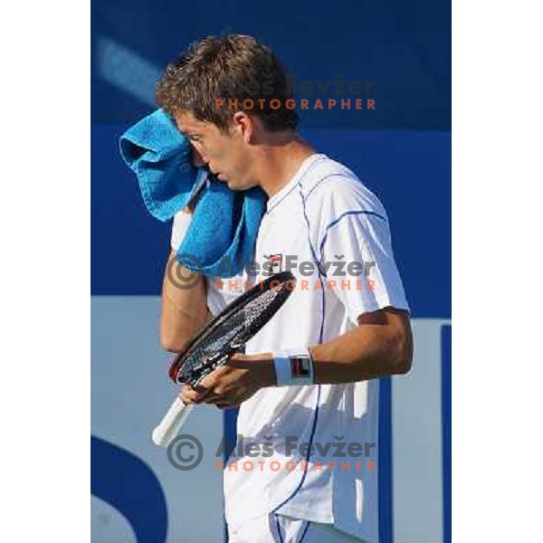 Aljaz Bedene of Slovenia in action during first round of Tilia Slovenia Open- ATP Challenger tour, played in SRC Marina, Portoroz, Slovenia on July 2, 2013 