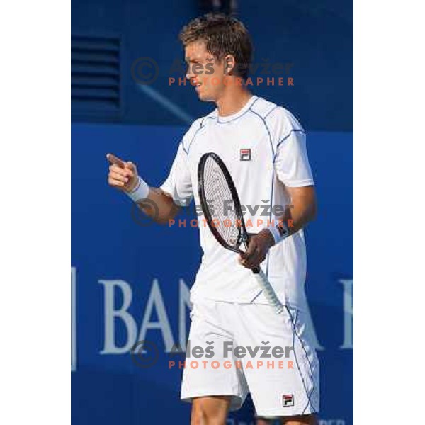 Aljaz Bedene of Slovenia in action during first round of Tilia Slovenia Open- ATP Challenger tour, played in SRC Marina, Portoroz, Slovenia on July 2, 2013 