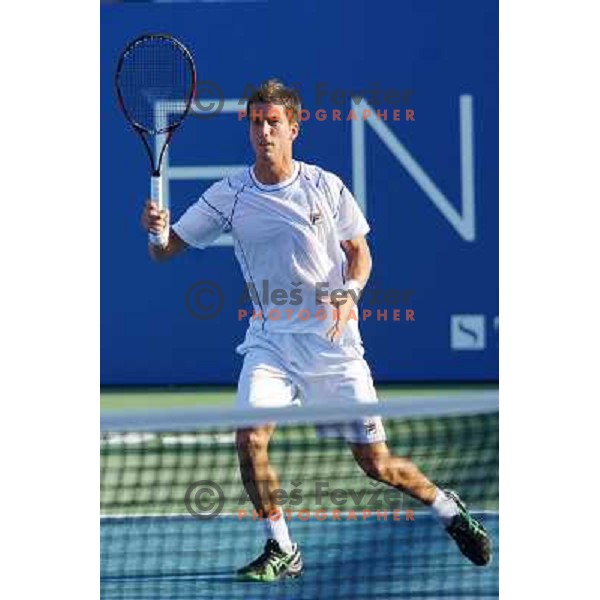 Aljaz Bedene of Slovenia in action during first round of Tilia Slovenia Open- ATP Challenger tour, played in SRC Marina, Portoroz, Slovenia on July 2, 2013 