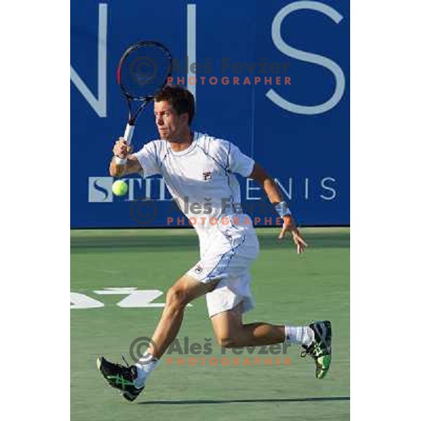 Aljaz Bedene of Slovenia in action during first round of Tilia Slovenia Open- ATP Challenger tour, played in SRC Marina, Portoroz, Slovenia on July 2, 2013 