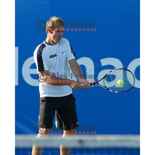 Grega Zemlja of Slovenia in action during first round of Tilia Slovenia Open- ATP Challenger tour, played in SRC Marina, Portoroz, Slovenia on July 3, 2013 