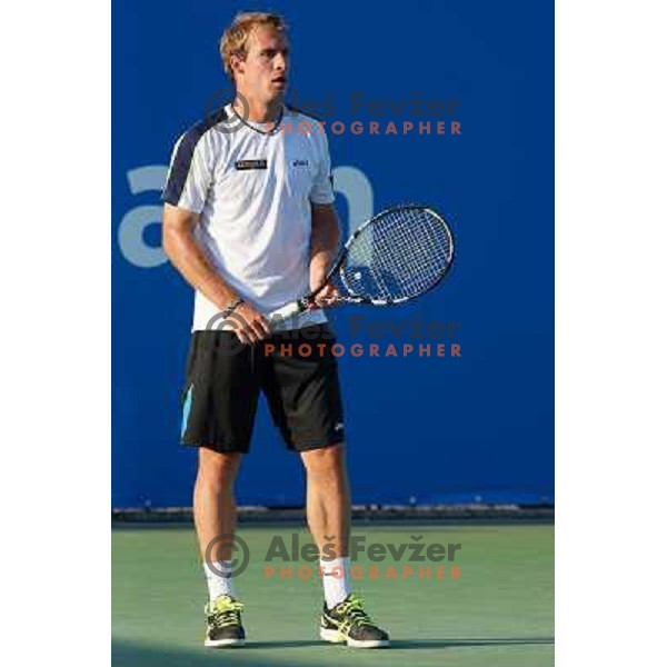 Grega Zemlja of Slovenia in action during first round of Tilia Slovenia Open- ATP Challenger tour, played in SRC Marina, Portoroz, Slovenia on July 3, 2013 