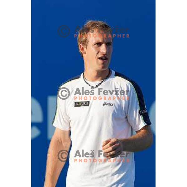 Grega Zemlja of Slovenia in action during first round of Tilia Slovenia Open- ATP Challenger tour, played in SRC Marina, Portoroz, Slovenia on July 3, 2013 