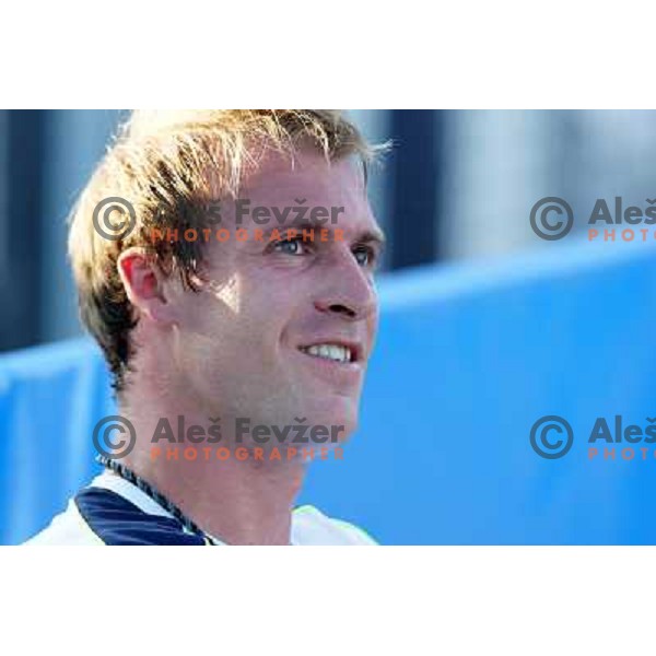 Grega Zemlja of Slovenia in action during first round of Tilia Slovenia Open- ATP Challenger tour, played in SRC Marina, Portoroz, Slovenia on July 3, 2013 
