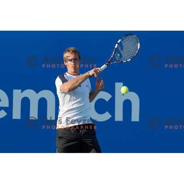 Grega Zemlja of Slovenia in action during first round of Tilia Slovenia Open- ATP Challenger tour, played in SRC Marina, Portoroz, Slovenia on July 3, 2013 