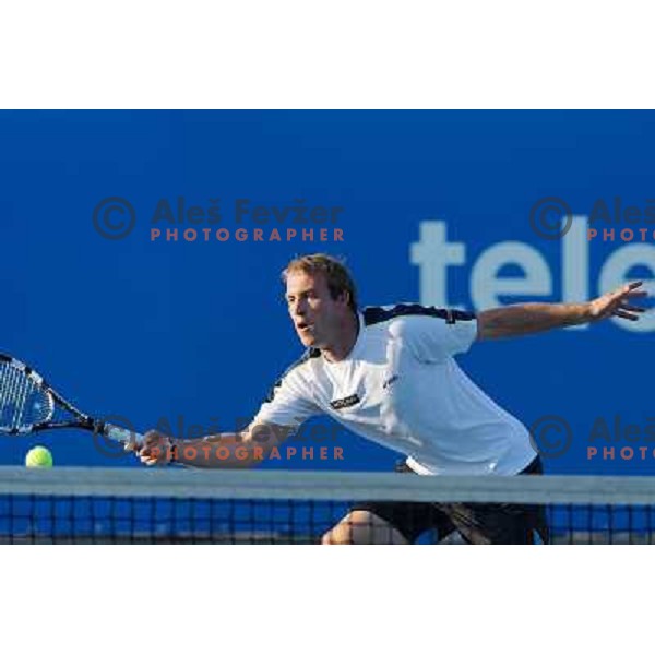 Grega Zemlja of Slovenia in action during first round of Tilia Slovenia Open- ATP Challenger tour, played in SRC Marina, Portoroz, Slovenia on July 3, 2013 