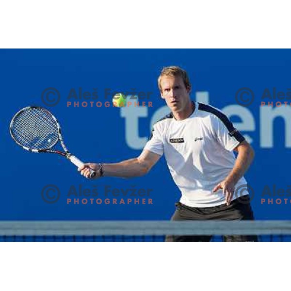 Grega Zemlja of Slovenia in action during first round of Tilia Slovenia Open- ATP Challenger tour, played in SRC Marina, Portoroz, Slovenia on July 3, 2013 