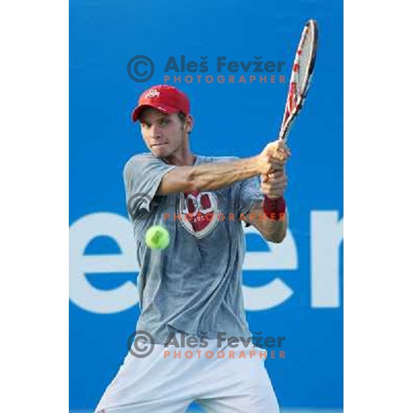 Blaz Rola of Slovenia in action during first round of Tilia Slovenia Open- ATP Challenger tour, played in SRC Marina, Portoroz, Slovenia on July 3, 2013 