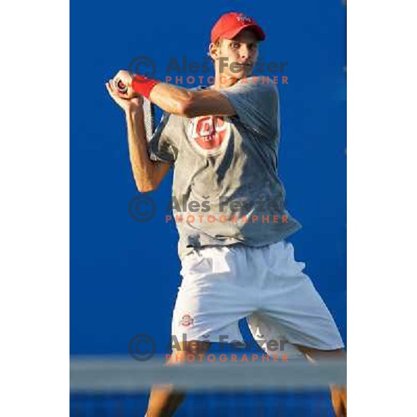 Blaz Rola of Slovenia in action during first round of Tilia Slovenia Open- ATP Challenger tour, played in SRC Marina, Portoroz, Slovenia on July 3, 2013 
