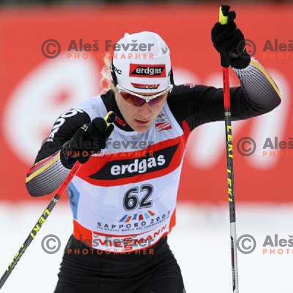 Claudia Kuenzel-Nystad at Cross-country Ladies 10 km free at FIS Nordic Ski WC Sapporo, Hokaido, Japan