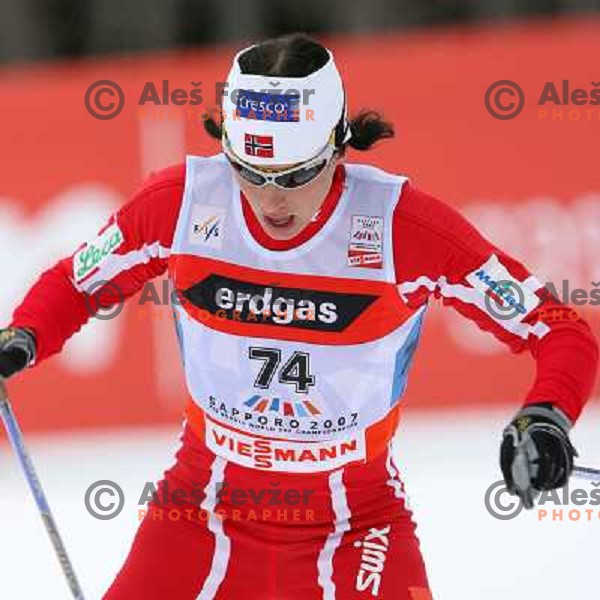 Marit Bjoergen at Cross-country Ladies 10 km free at FIS Nordic Ski WC Sapporo, Hokaido, Japan
