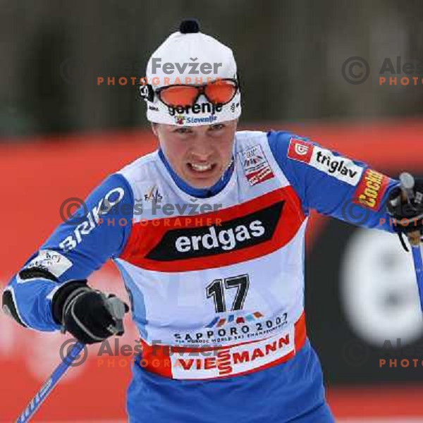 Vesna Fabjan at Cross-country Ladies 10 km free at FIS Nordic Ski WC Sapporo, Hokaido, Japan