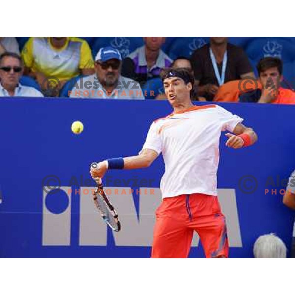 Fabio Fognini of Italy playing in second round of ATP Vegeta Croatia Open tennis tournament in Umag, Croatia on July 24,2013 